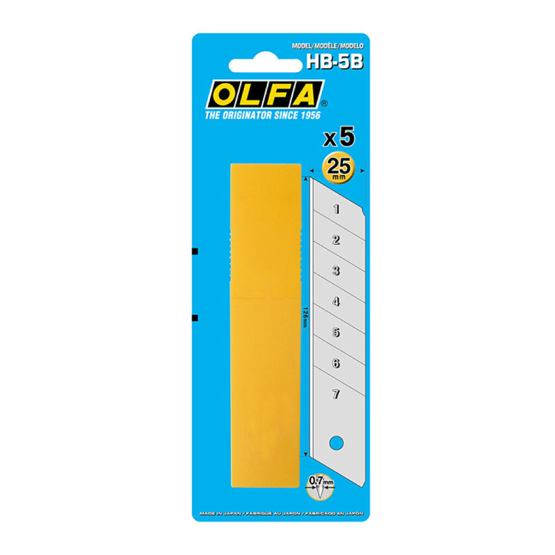 Knivblad Olfa HB-5B 25 mm stykkevis 5 enheder