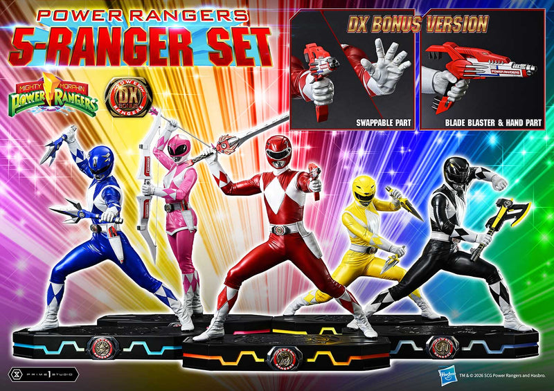 Prime 1 Studio Premium Masterline Mighty Morphin Power Rangers Power Rangers 5-Ranger-sæt DX Bonus Version