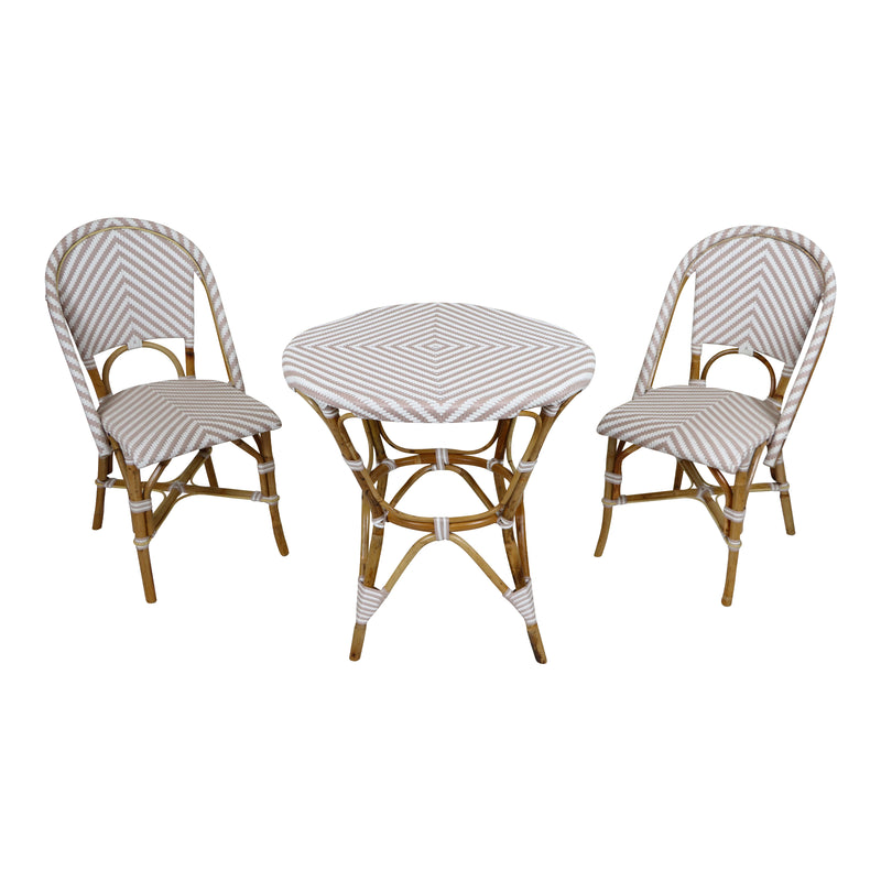 AXI Jacqueline Rattan Bistrosæt - Brun/Hvid