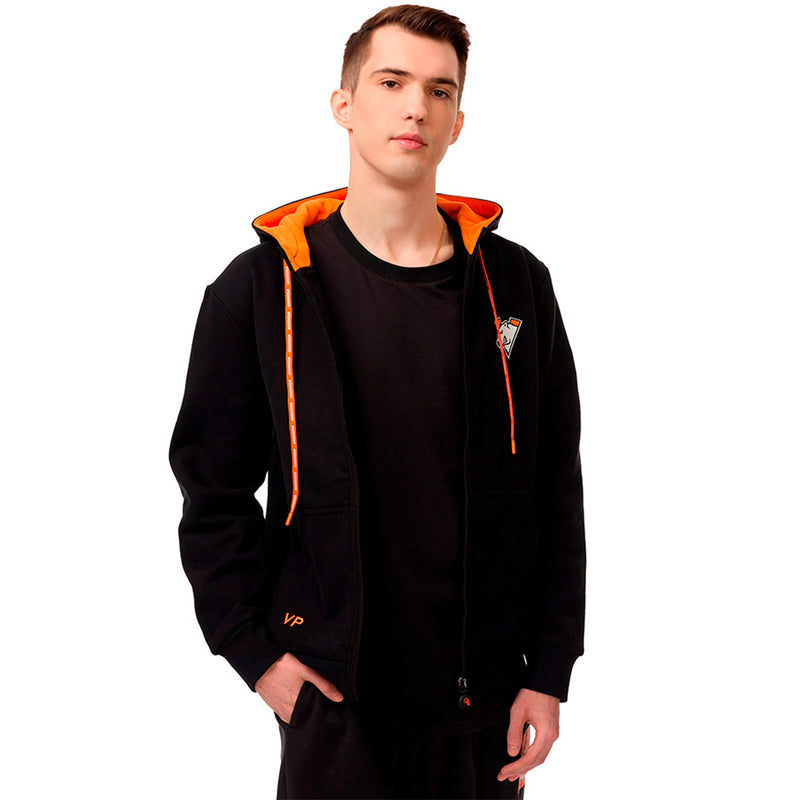 Virtus.pro basic collection hættetrøje med lynlås, sort