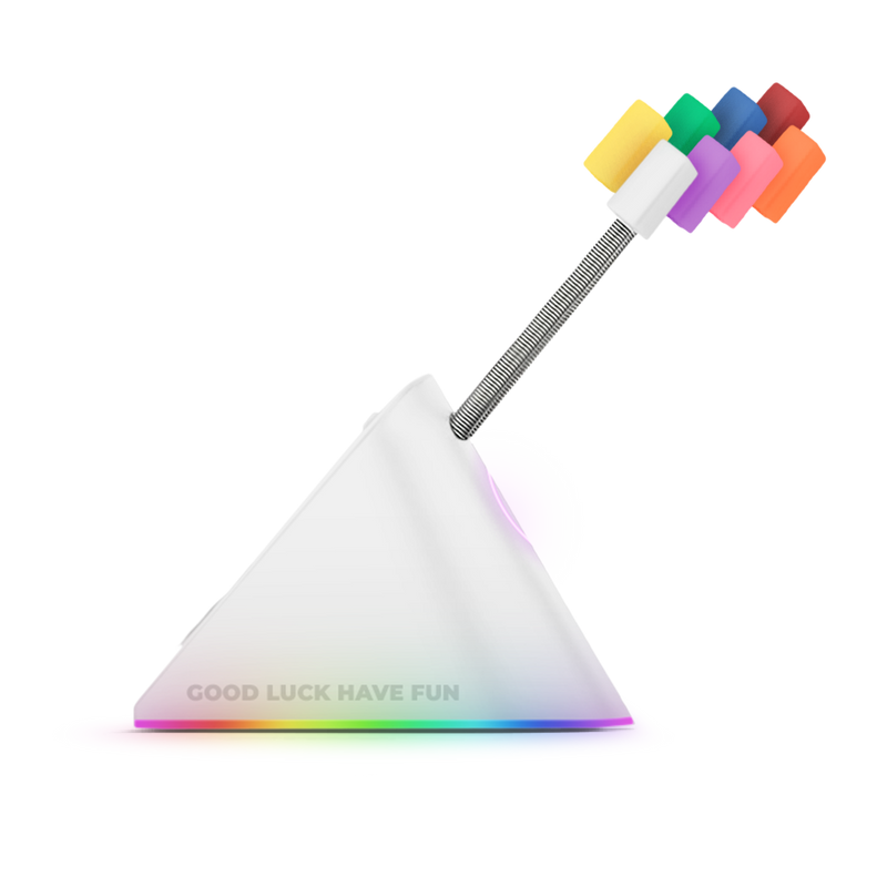 FragON - Citadel RGB musebungee med 8 farvede clips, hvid