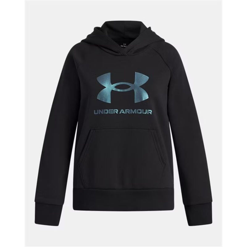 Sweatshirt med hætte til piger Under Armour Rival Flc Shimmer Hdy Sort