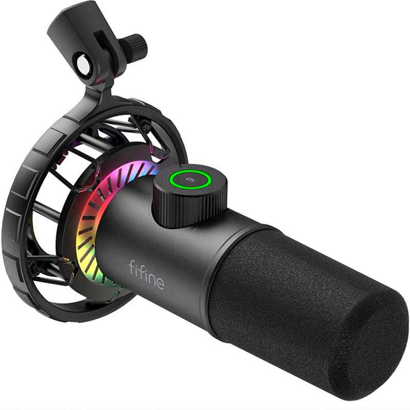 FIFINE K658 dynamisk RGB USB-mikrofon, sort