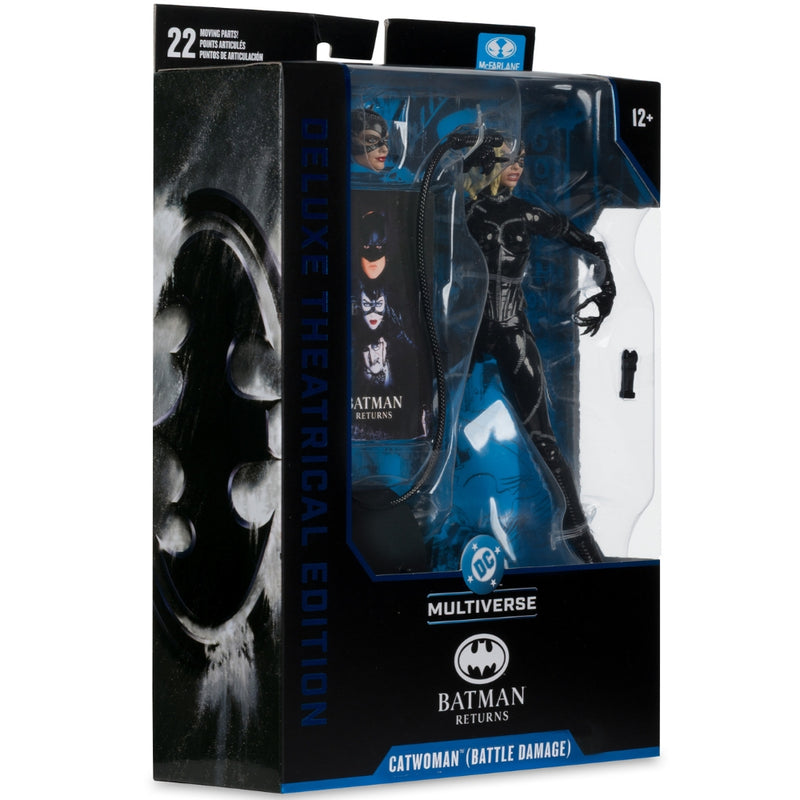 DC Multiverse Battle Damaged Catwoman (Batman Returns) 7 tommer actionfigur Deluxe Theatrical Edition McFarlane Toys