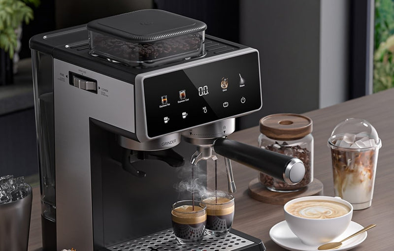 AMZCHEF CE-CM5560-SV espressomaskine (sølv)