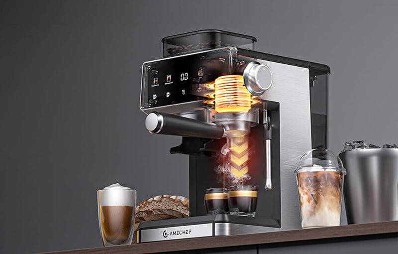 AMZCHEF CE-CM5560-SV espressomaskine (sølv)