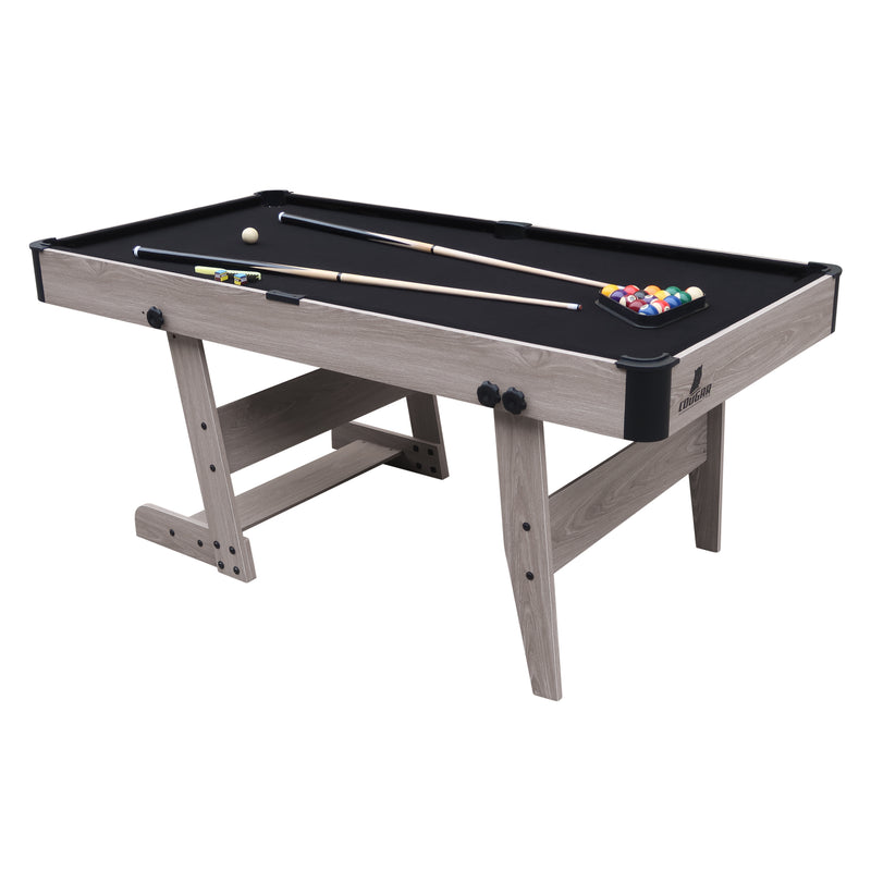 Cougar Hustle XL sammenklappeligt Poolbord - Oak/Sort