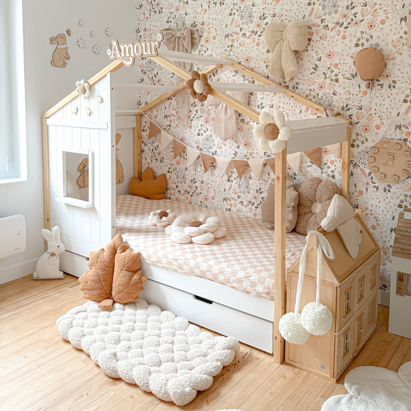 Sunny Beau Hushusseng med Opbevaringsskuffe Brun/Hvid – Med Madras