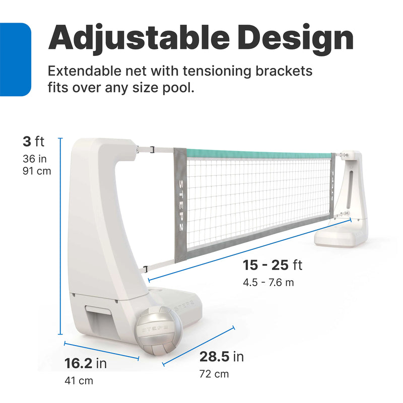 Step2 Vero Poolside Pool Volleyballnet Hvid