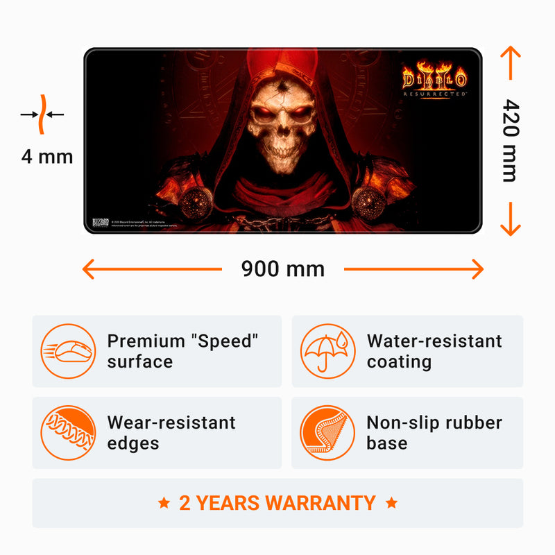 Diablo 2: Resurrected - Prime Evil musemåtte, XL
