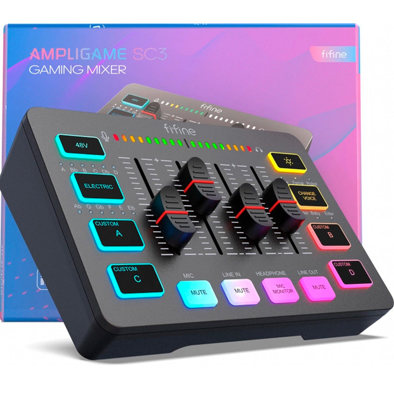 FIFINE SC3 RGB lydinterface, sort