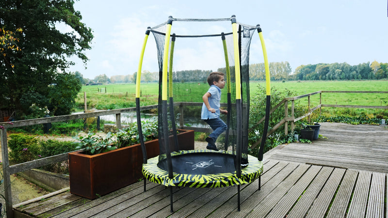 EXIT Tiggy Junior trampolin ø 140 cm (sort/grøn)