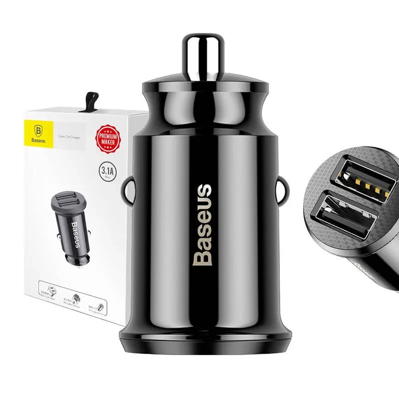 Baseus Grain billader, 2x USB, 5 V 3,1 A (sort)