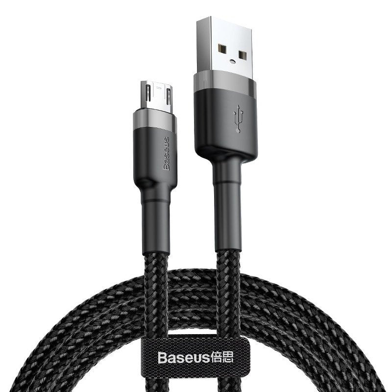Baseus Cafule Micro USB-kabel 2.4A 1m (grå + sort)