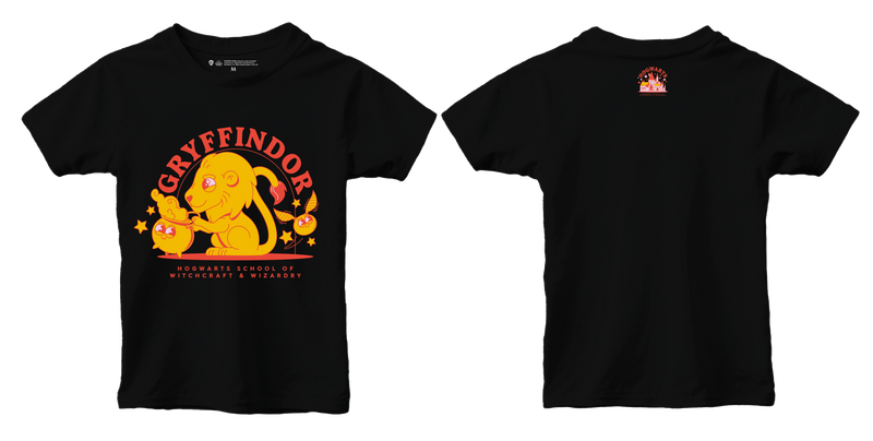 Harry Potter Gryffindor børne-T-shirt sort, 7-8 år