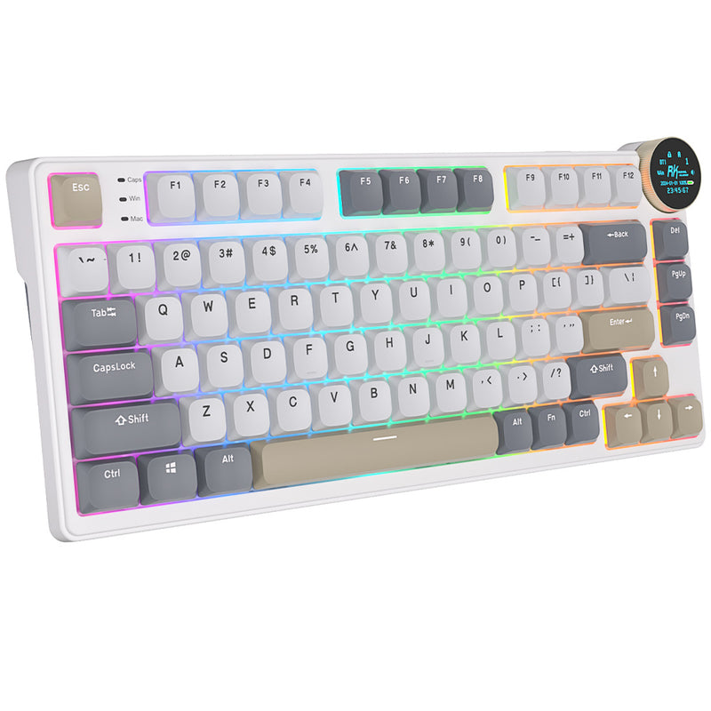 Royal Kludge N80 taktil 80K Pearly Dawn - RGB ANSI (ENG) trådløs