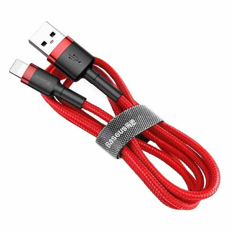 Baseus Cafule USB Lightning-kabel 2,4A 0,5m (rød)
