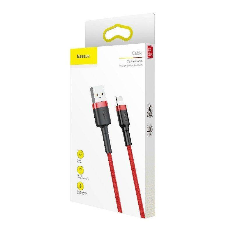 Baseus Cafule USB Lightning-kabel 2,4A 0,5m (rød)