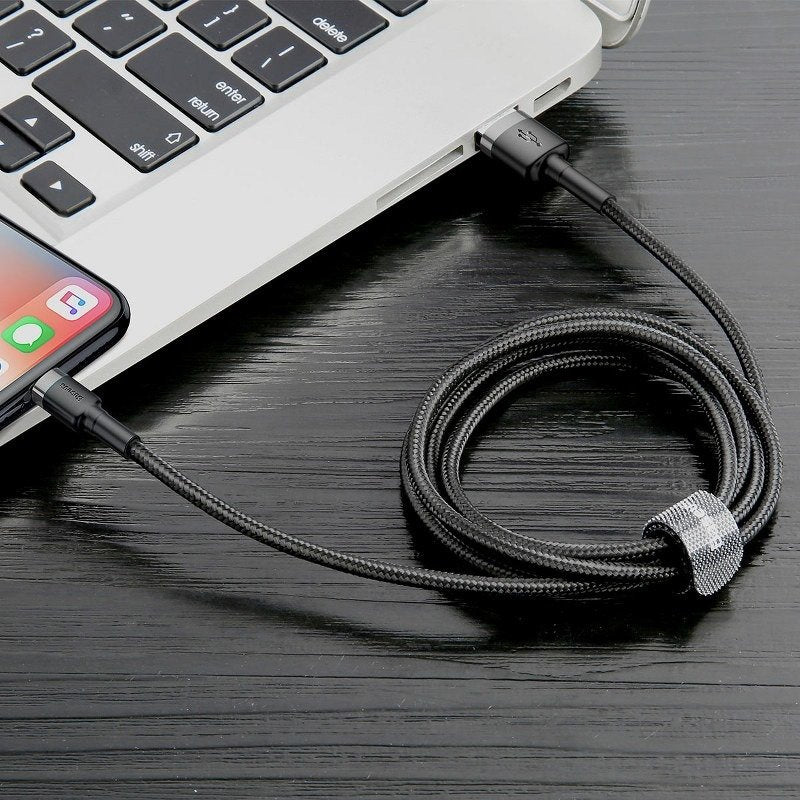 Baseus Cafule USB Lightning-kabel 1,5A 2m (grå + sort)