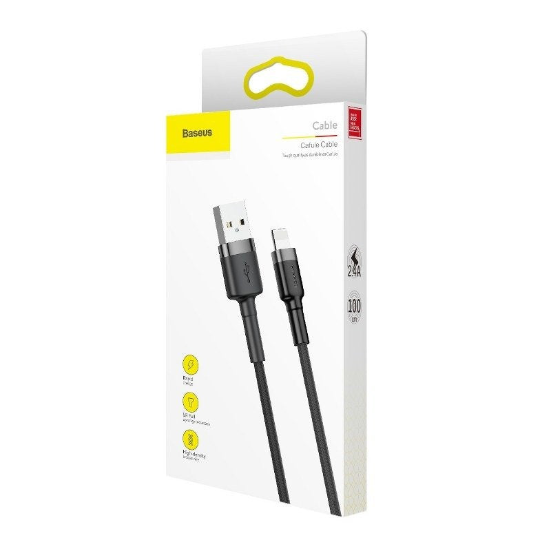 Baseus Cafule USB Lightning-kabel 1,5A 2m (grå + sort)