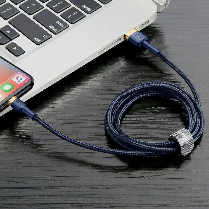 Baseus Cafule Lightning-kabel 1.5A 2m (guld + mørkeblå)