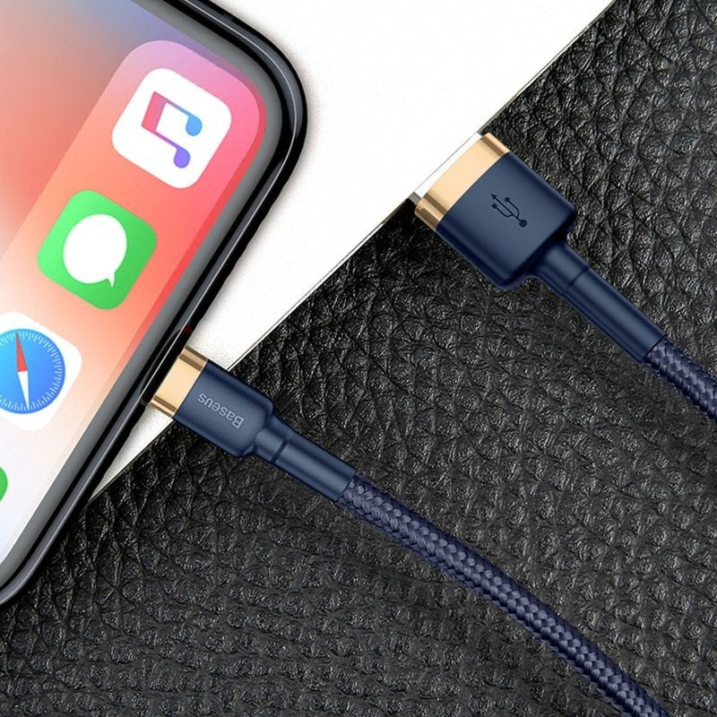 Baseus Cafule Lightning-kabel 1.5A 2m (guld + mørkeblå)