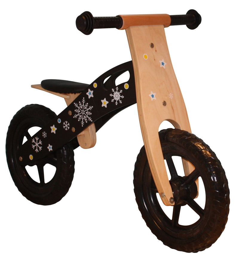 Løbecykel af træ - sort