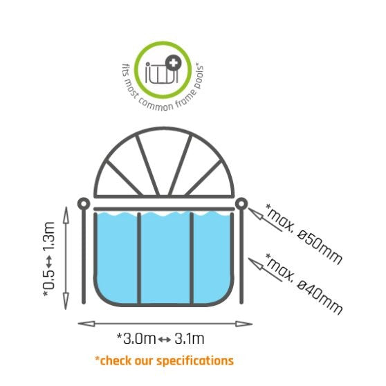 EXIT pool dome ø300cm - kuppel til EXIT pool