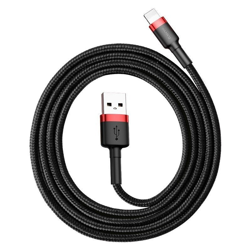 Baseus Cafule USB Lightning-kabel 2.4A 1m (rød + sort)