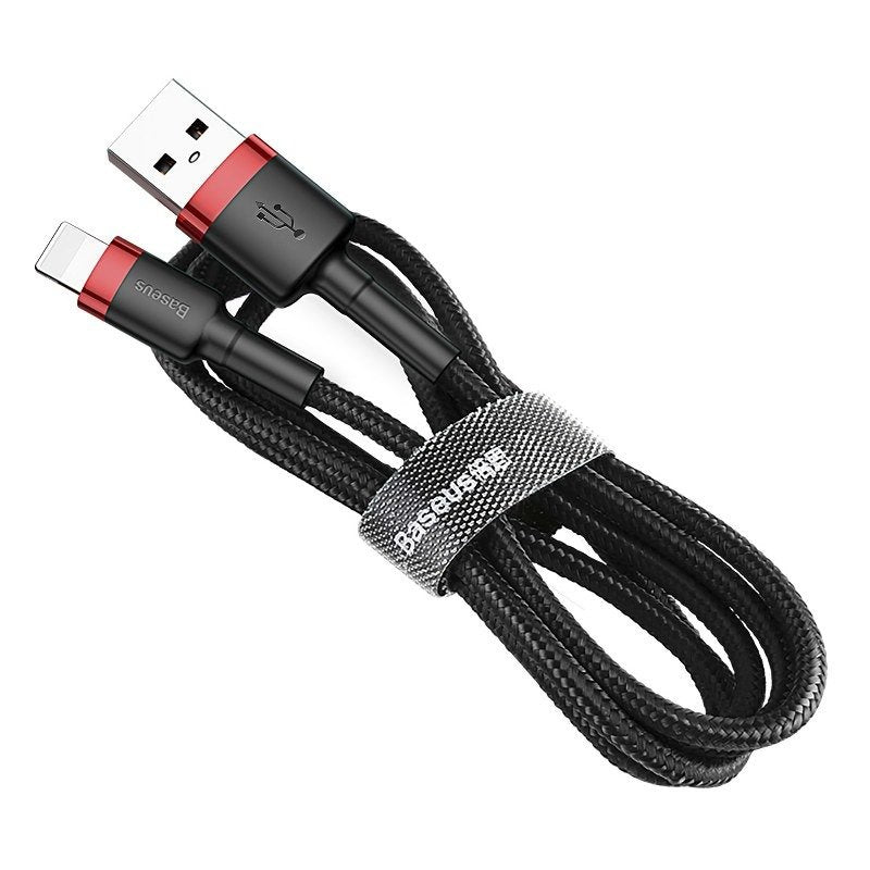 Baseus Cafule USB Lightning-kabel 2.4A 1m (rød + sort)
