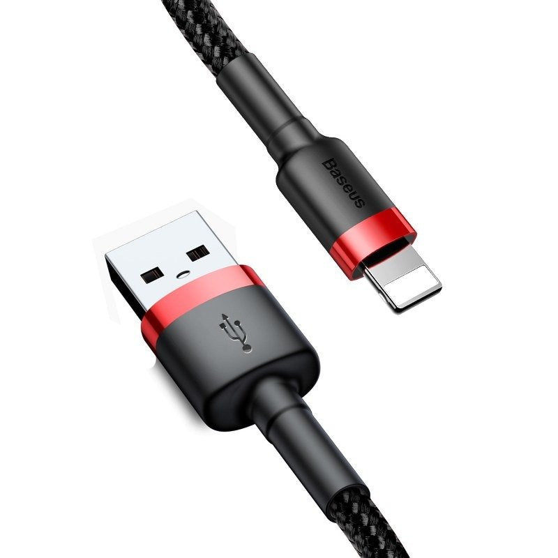 Baseus Cafule USB Lightning-kabel 2.4A 1m (rød + sort)