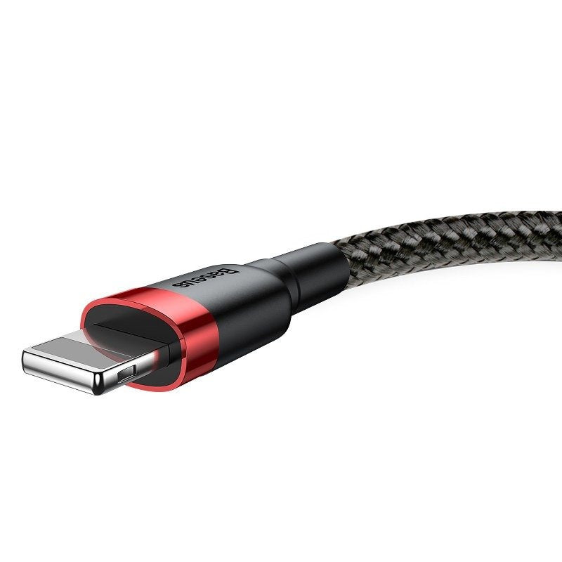 Baseus Cafule USB Lightning-kabel 2.4A 1m (rød + sort)