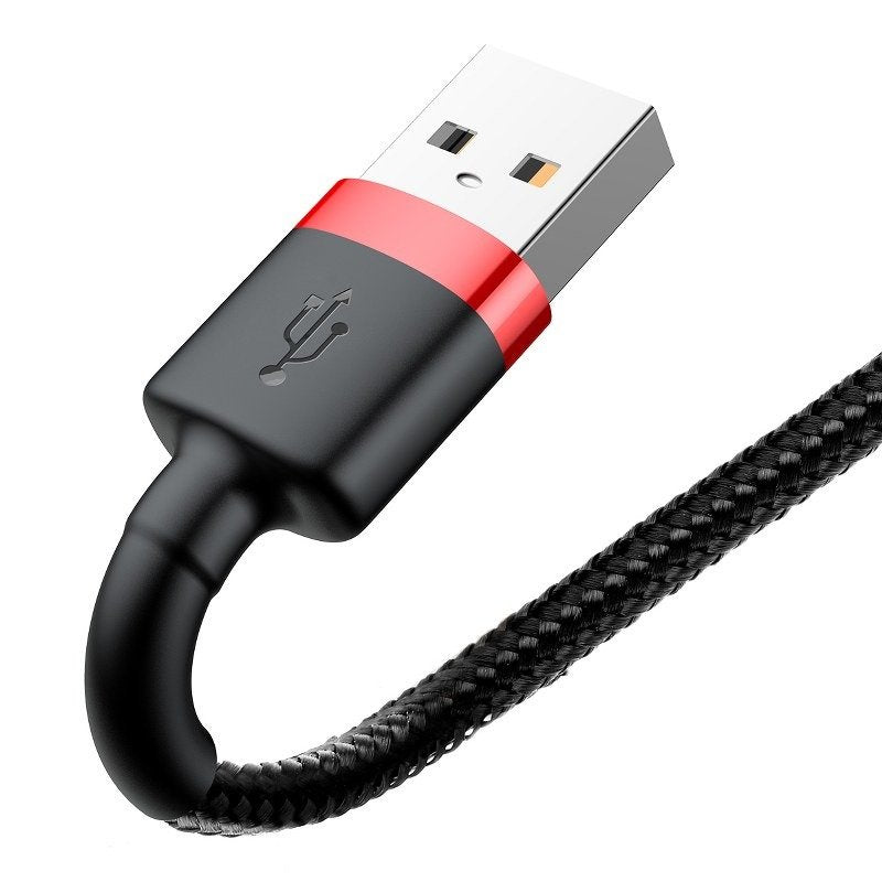 Baseus Cafule USB Lightning-kabel 2.4A 1m (rød + sort)