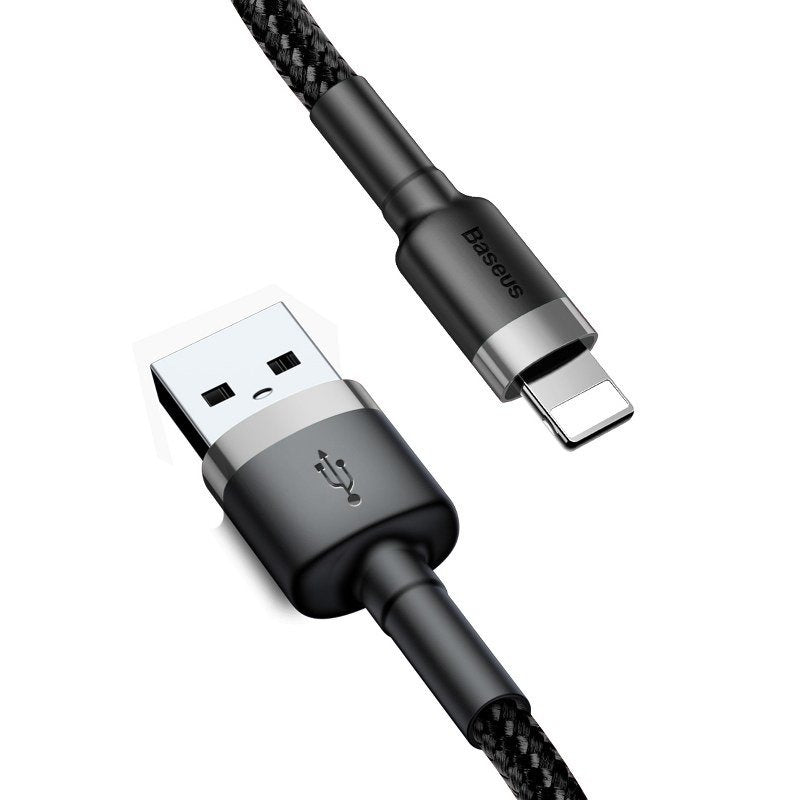 Baseus Cafule USB Lightning-kabel 2,4A 1m (grå + sort)