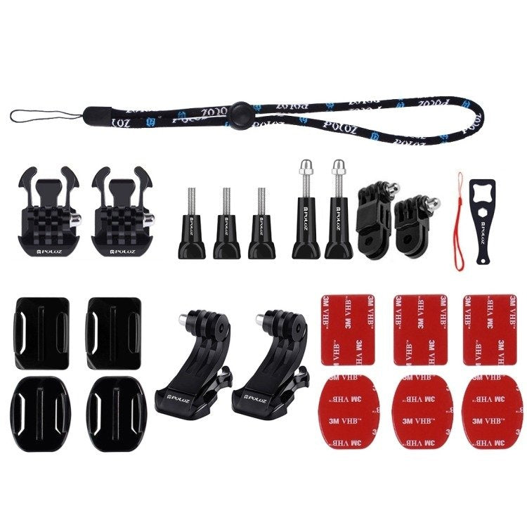 Puluz tilbehørssæt til actionkameraer, 43 dele (bl.a. Osmo Action 5 Pro, Ace Pro 2) PKT47