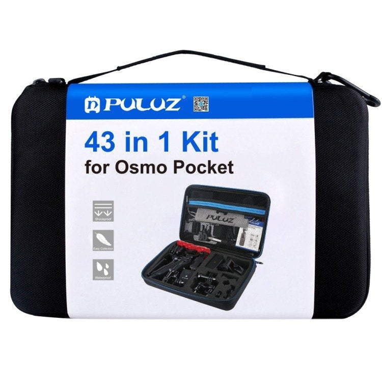 Puluz tilbehørssæt til actionkameraer, 43 dele (bl.a. Osmo Action 5 Pro, Ace Pro 2) PKT47