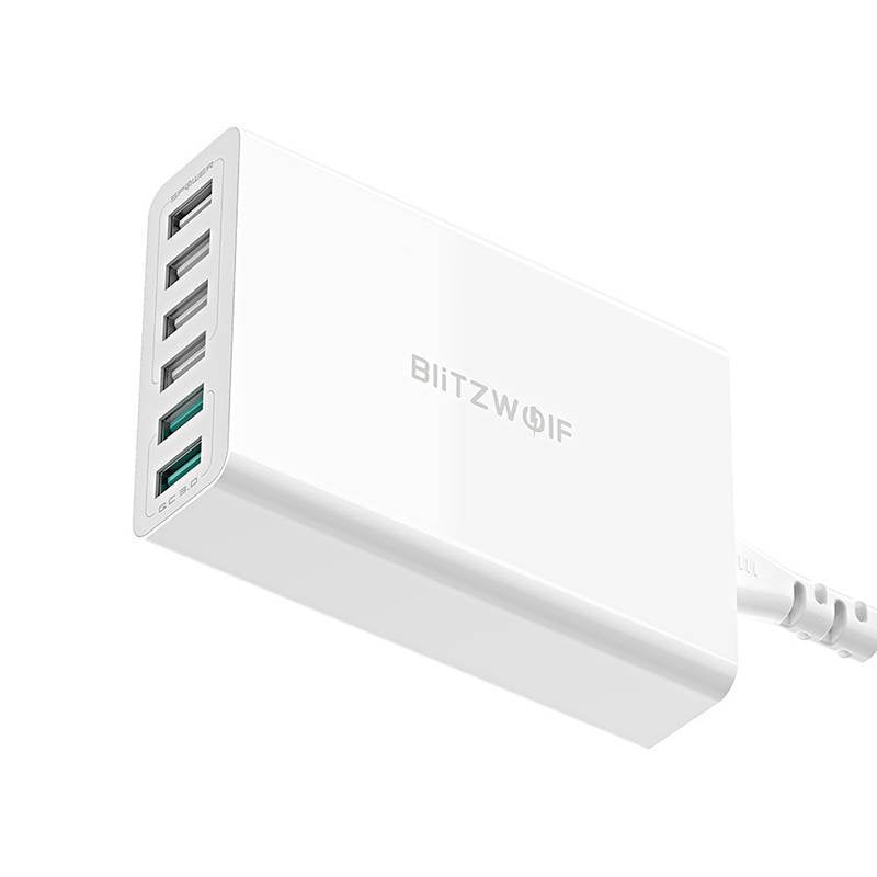 Blitzwolf BW-S15 lader 6x USB, QC 3.0, 60 W (hvid)