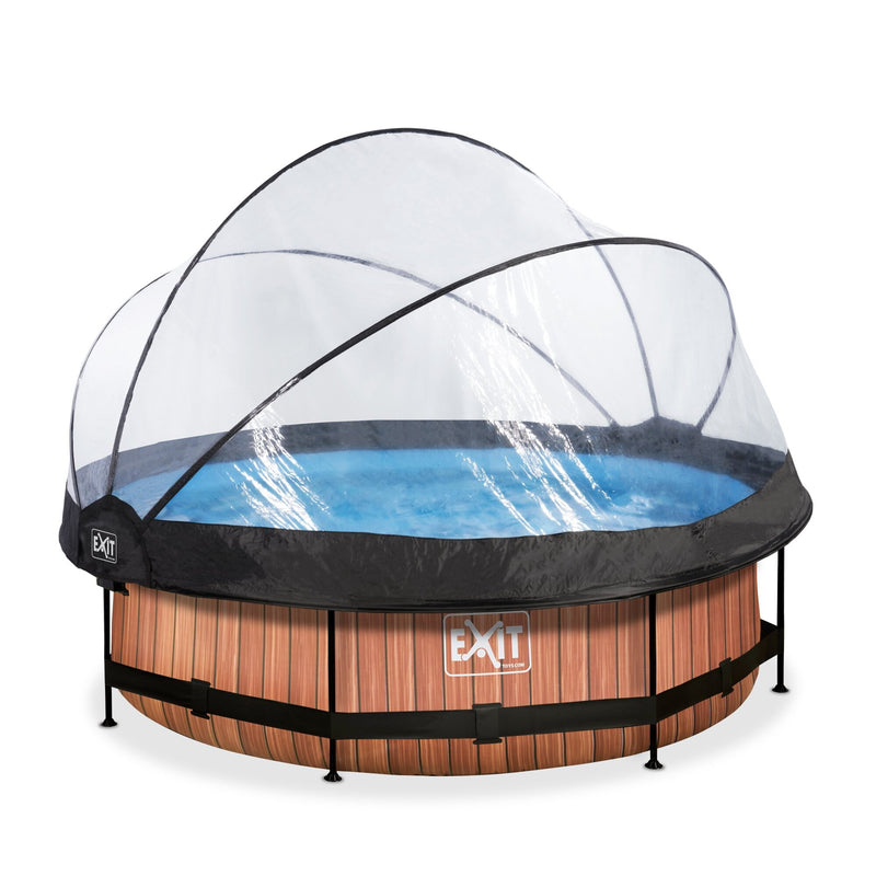 Wood liner ø360x76cm - pool reservedel - brun - EXIT
