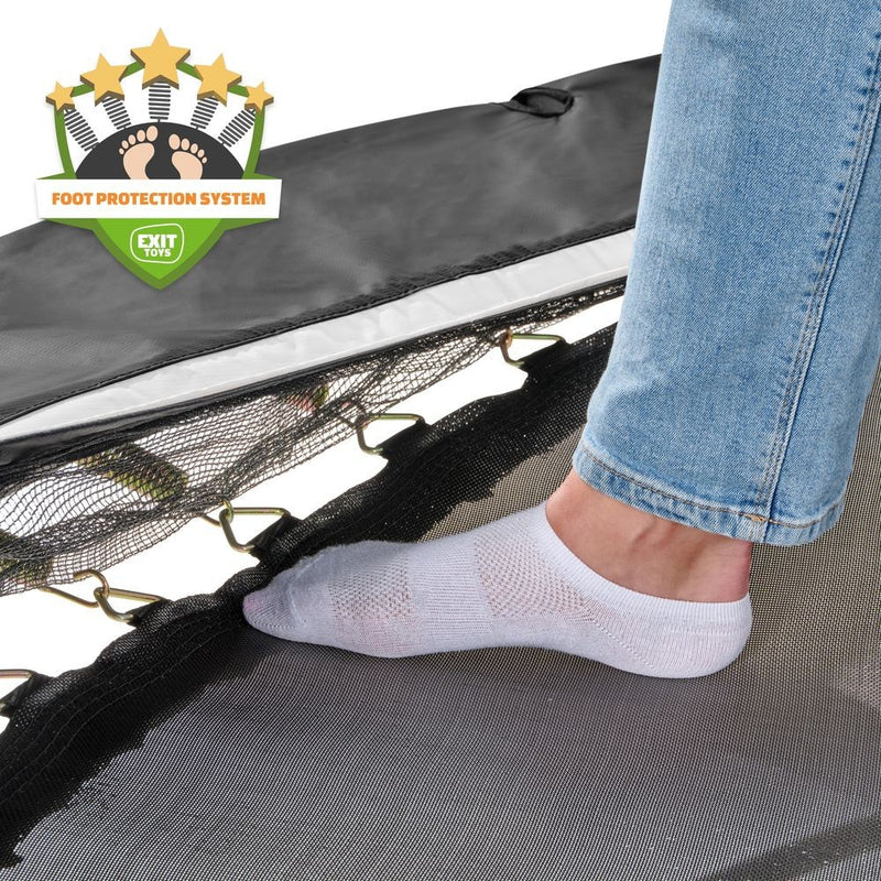 EXIT Allure Premium nedgravet firkantet trampolin 214x366cm - sort