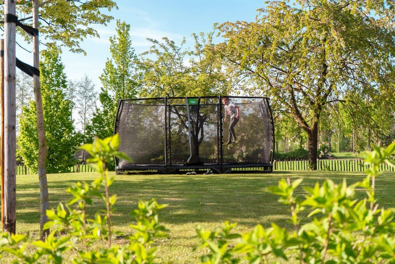 EXIT Allure Premium nedgravet firkantet trampolin 214x366cm - sort