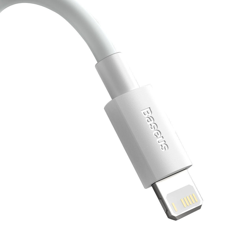 Baseus Simple Wisdom kabelsæt USB til Lightning 2.4A (2 stk./sæt) 1.5m hvid