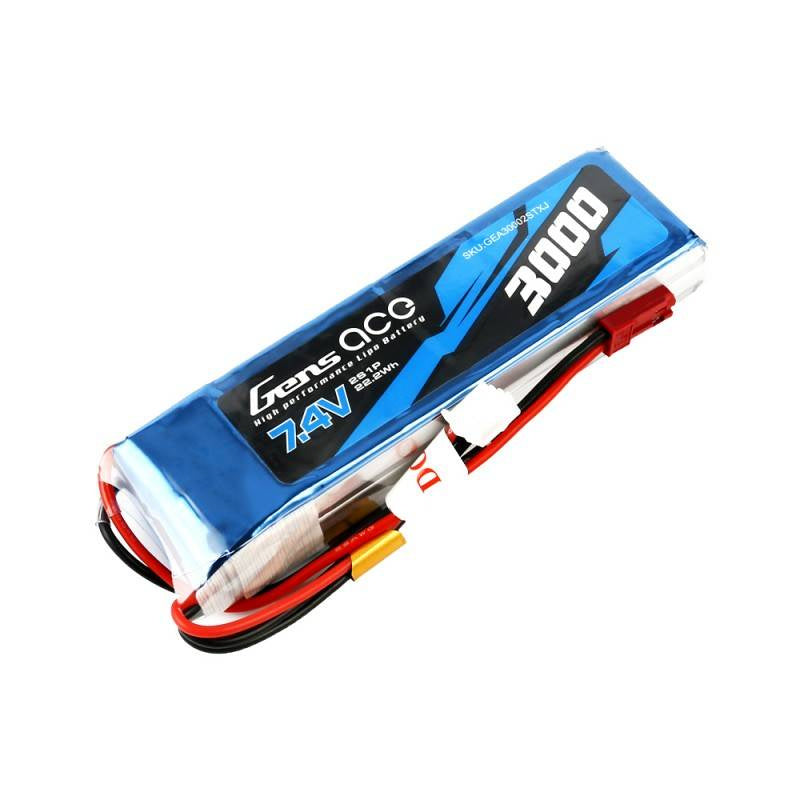 Gens Ace LiPo-batteri 3000mAh 7.4V 1C 2S1P