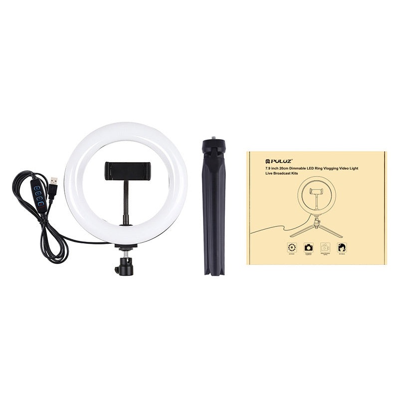 Puluz stativholder med 20cm LED-ring til vlogging PKT3073B