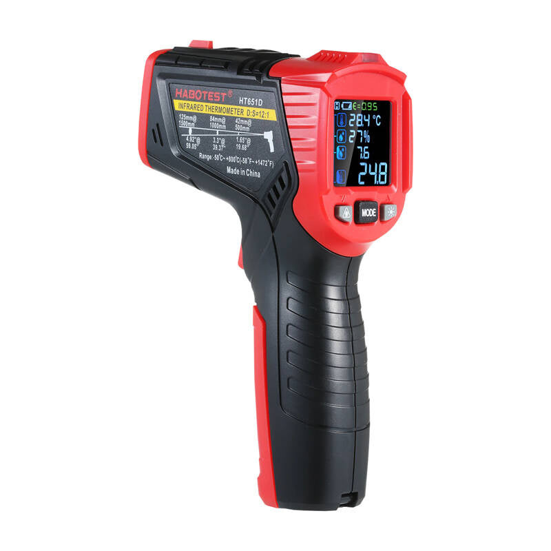 Habotest HT651D digitalt laserpyrometer, fugtmåler