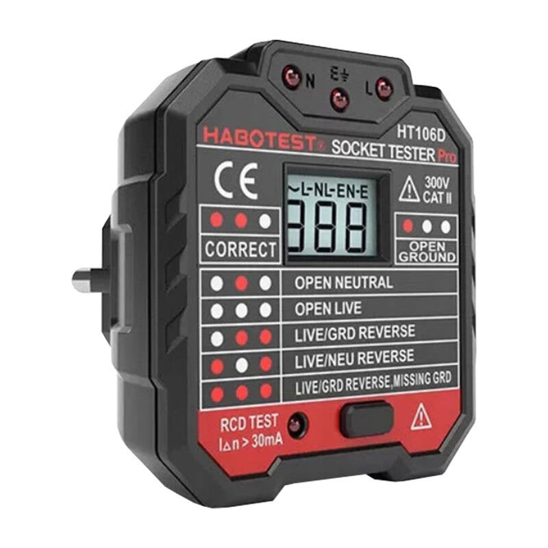 Habotest HT106D stikkontakttester med digitalt display