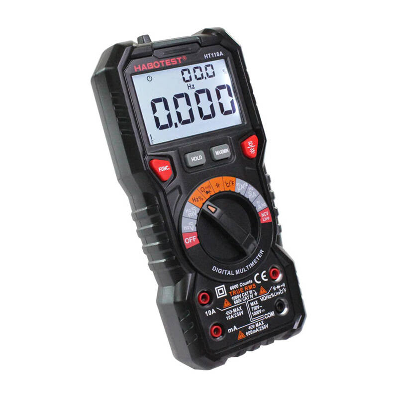 Habotest HT118A digitalt multimeter med lygte, True RMS, NCV