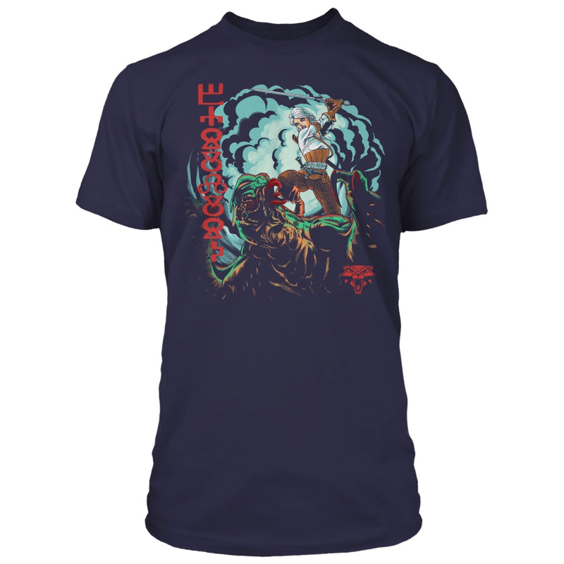 Jinx The Witcher 3 - Slaying the Basilisk T-shirt marineblå