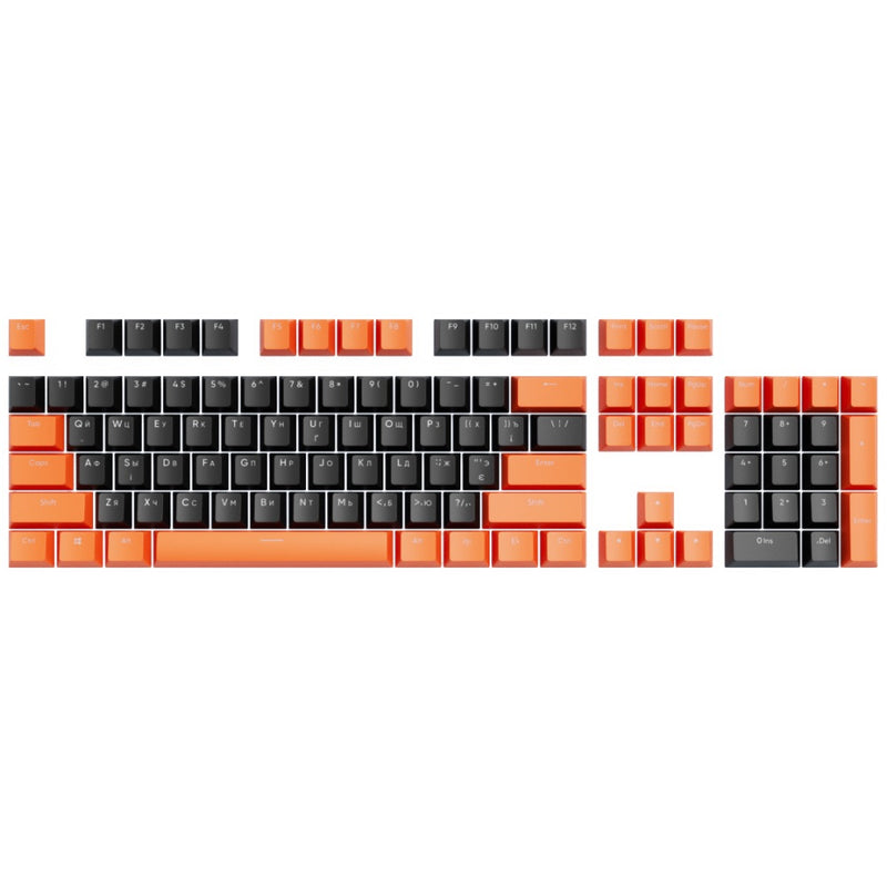 Dark Project KS-43 tastaturtaster (keycaps) PBT, ENG/RU/UA, sort/orange