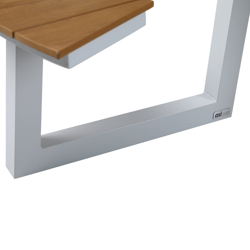 AXI Taco Picnicbord med 2 bænke Rundt - Hvid/Teak-look Polywood
