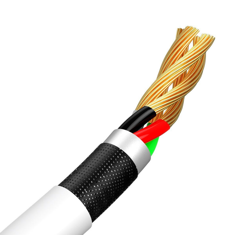 Baseus Simple Wisdom kabelsæt USB til Micro 2.1A (2 stk./sæt) 1.5m hvid